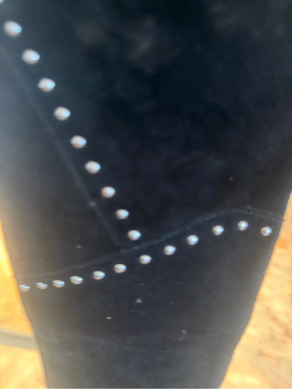 Vince Camuto Black Studded Over-the-Knee Heeled Boots